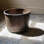 19th century Rivetted copper Log Bin