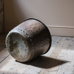 19th century Rivetted copper Log Bin