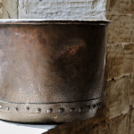 19th century Rivetted copper Log Bin