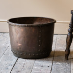 19th century Rivetted copper Log Bin