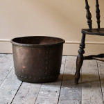 19th century Rivetted copper Log Bin