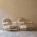 Pair of 19th Century Howard Style Open Armchairs