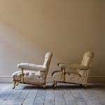 Pair of 19th Century Howard Style Open Armchairs