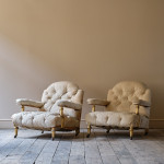 Pair of 19th Century Howard Style Open Armchairs