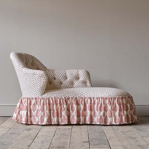 Mid 19th Century Chaise Longue in Titley & Marr Printed Cotton