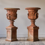 Pair of Terracotta Campana Vase Urns