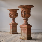 Pair of Terracotta Campana Vase Urns