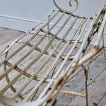 Antique Wrought Iron Strap Work Garden Bench