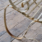 Antique Wrought Iron Strap Work Garden Bench