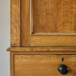 Antique Pine Linen Press in Original Paint