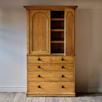 Antique Pine Linen Press in Original Paint
