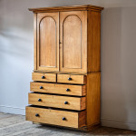 Antique Pine Linen Press in Original Paint