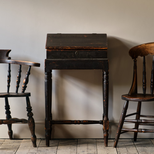 19th century Ebonized pine clerks desk
