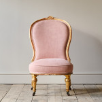 19th century giltwood slipper chair attributed to Lamb of Manchester