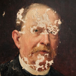 19th Century Distressed Portrait Oil on Canvas