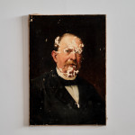19th Century Distressed Portrait Oil on Canvas