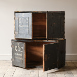 Pair of 19th Century Pine Campaign Carry Chests
