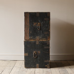 Pair of 19th Century Pine Campaign Carry Chests