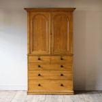 Antique Pine Linen Press in Original Paint