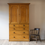 Antique Pine Linen Press in Original Paint
