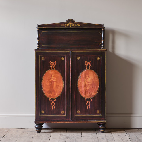 Regency Pine Chiffonier in Simulated Rosewood Paint