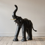 Large mid 20th century leather elephant