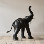 Large mid 20th century leather elephant
