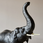 Large mid 20th century leather elephant