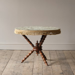19th century simulated bamboo Gypsy side table in Antique velvet