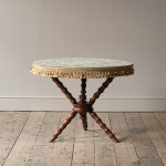 19th century simulated bamboo Gypsy side table in Antique velvet