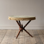 19th century simulated bamboo Gypsy side table in Antique velvet