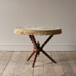 19th century simulated bamboo Gypsy side table in Antique velvet