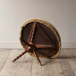 19th century simulated bamboo Gypsy side table in Antique velvet