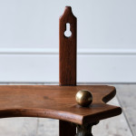Small antique Mahogany and Brass Wall Hanging Shelves