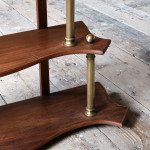 Small antique Mahogany and Brass Wall Hanging Shelves