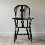 19th century broad arm ash and elm Windsor chair