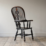 19th century broad arm ash and elm Windsor chair