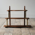 Small antique Mahogany and Brass Wall Hanging Shelves