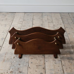 Small antique Mahogany and Brass Wall Hanging Shelves