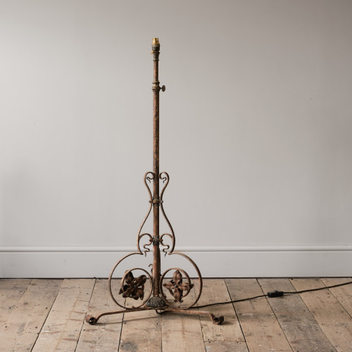 Adjustable blacksmith made floor lamp