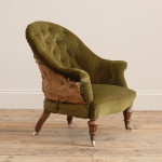 19TH CENTURY IRON BACK ARMCHAIR