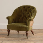 19TH CENTURY IRON BACK ARMCHAIR