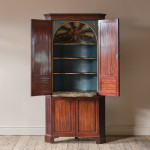 George III Barrel Back Corner Cupboard with Original Paint