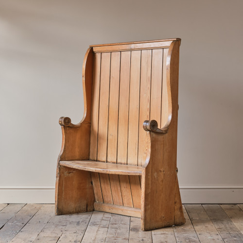 19th Century Pine and Elm Settle