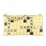 Chanel Beige Quilted Leather Crossword Pochette