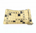 Chanel Beige Quilted Leather Crossword Pochette