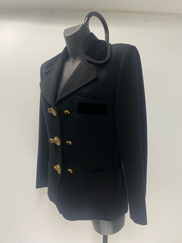 Christian LaCroix black Blazer with Flower Buttons