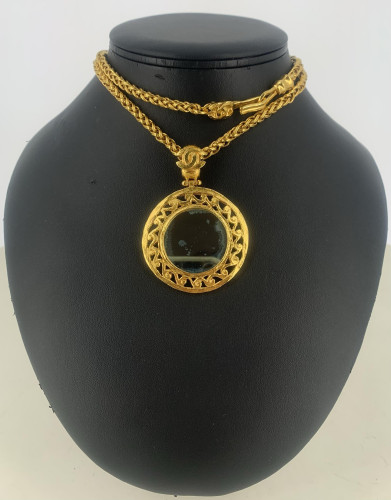 1995 Chanel Gold Mirror Necklace
