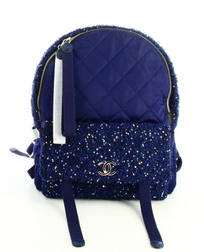 Chanel Blue Strass Quilted Backpack
