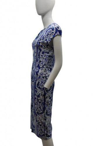 Roberto Cavalli Blue And Withe Dress